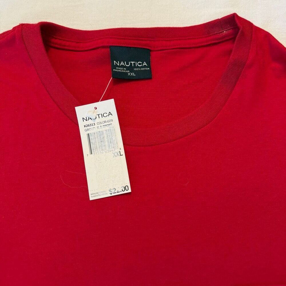 Nautica | NWT Pocket T-Shirt | Red | Crew Neck | Short Sleeve | 2XL - Picture 3 of 12